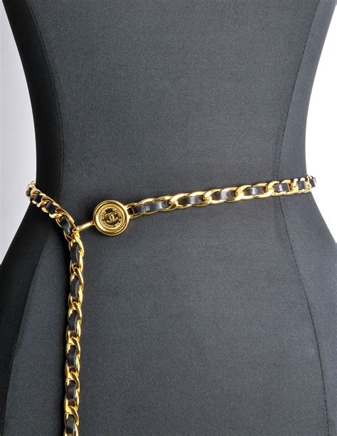 coco chanel black belt|chanel chain belt vintage.